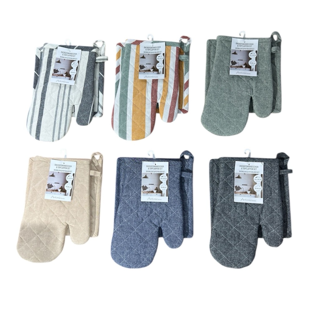 [67.00547.99] Set Ofenhandschuh und Topflappen Baumwolle Casa