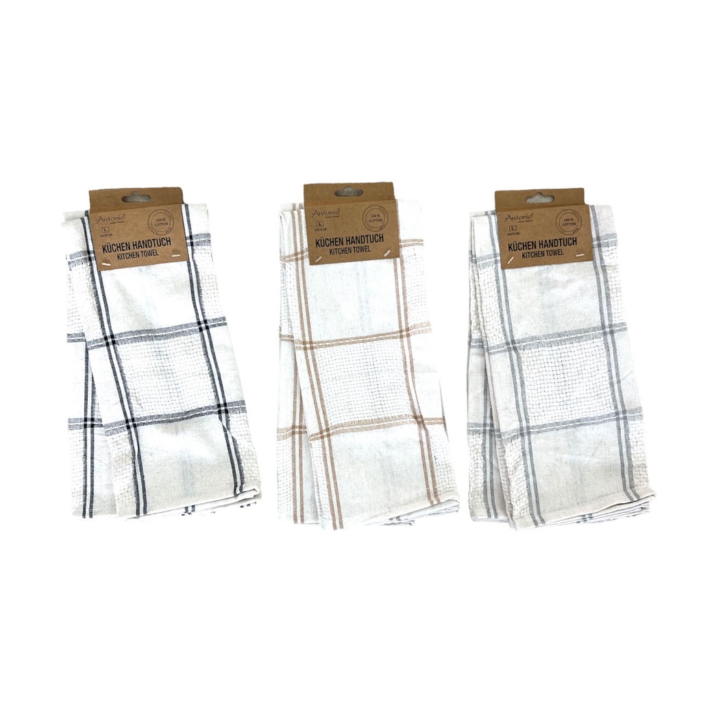 [67.00533.99] 2er Pack Baumwolle Küchentuch Vierecks Muster