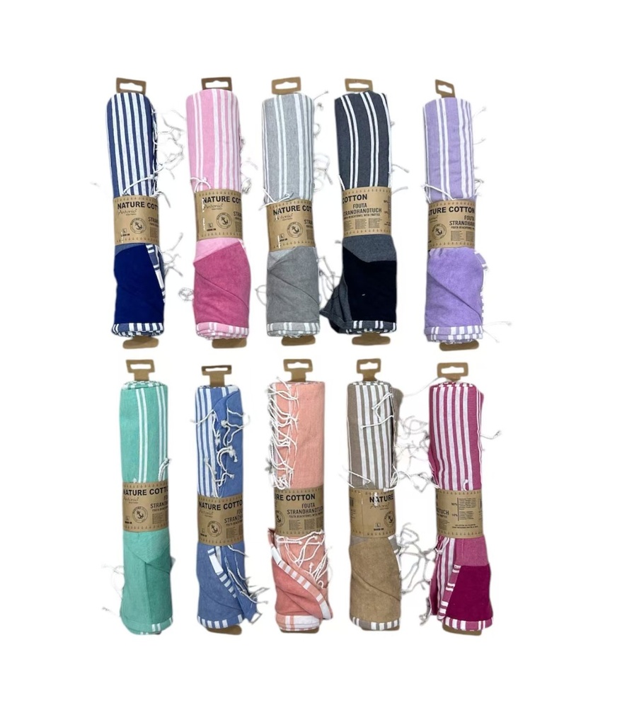 [67.00530.99] Fouta Strandhandtücher Streifen Basic Mit Frottee