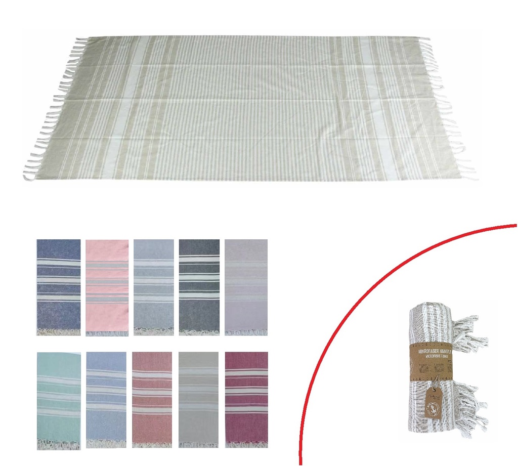 [67.00525.99] Fouta Strandhandtücher Streifen Basic