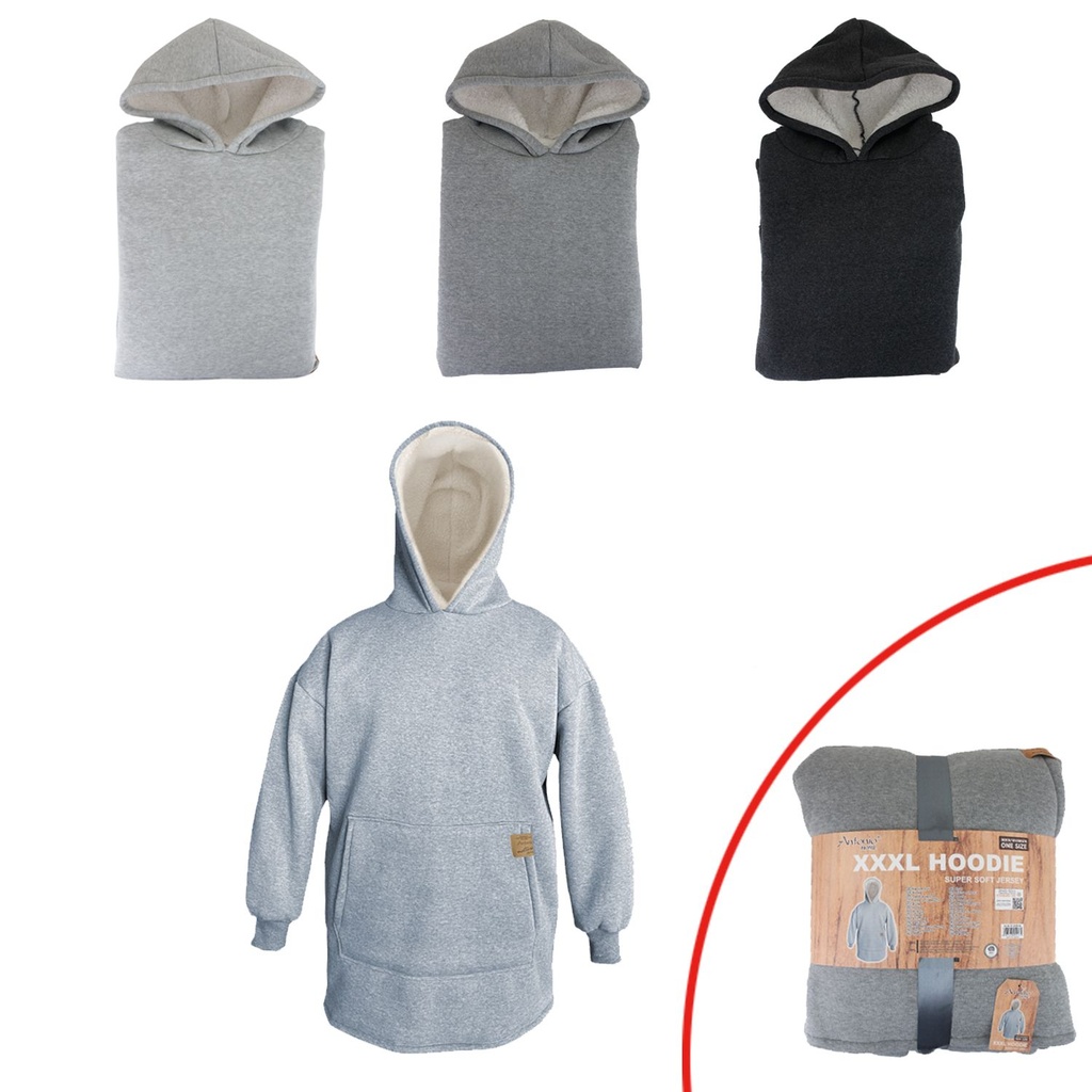 [67.00298.99] Kuschel Hoodie Single Jersey Mit Teddy