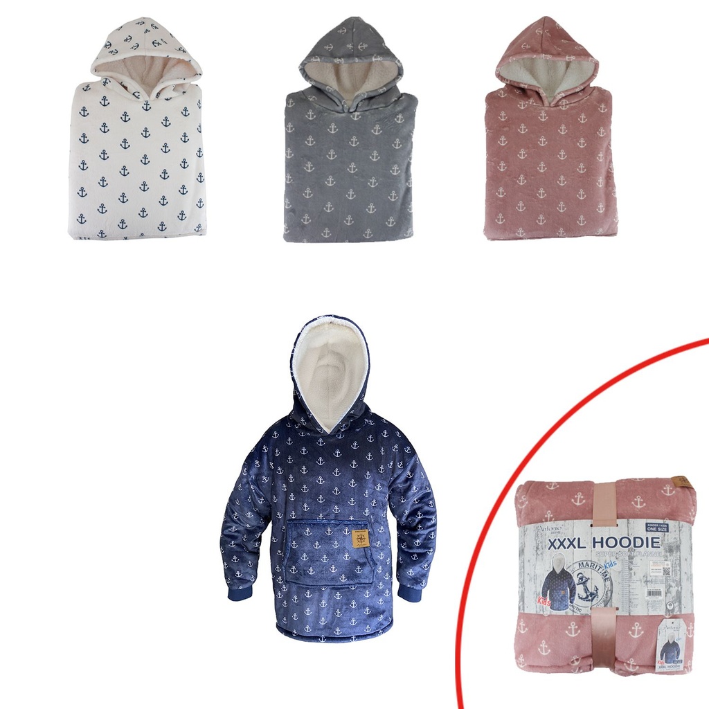 [67.00295.99] Kinder Kuschel Hoodie Maritim Anker