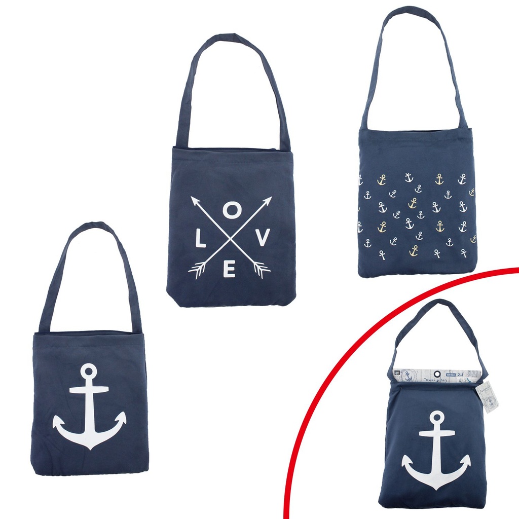 [67.00222.99] Mikrofaser Strand-Handtuch und Tasche Vintage 2in1