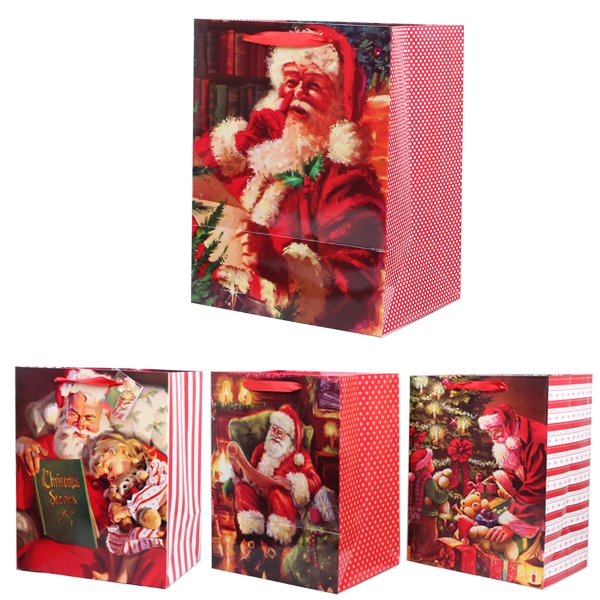 [69.00024.99] Paper Gift Bag Santa Claus 32x25x18cm