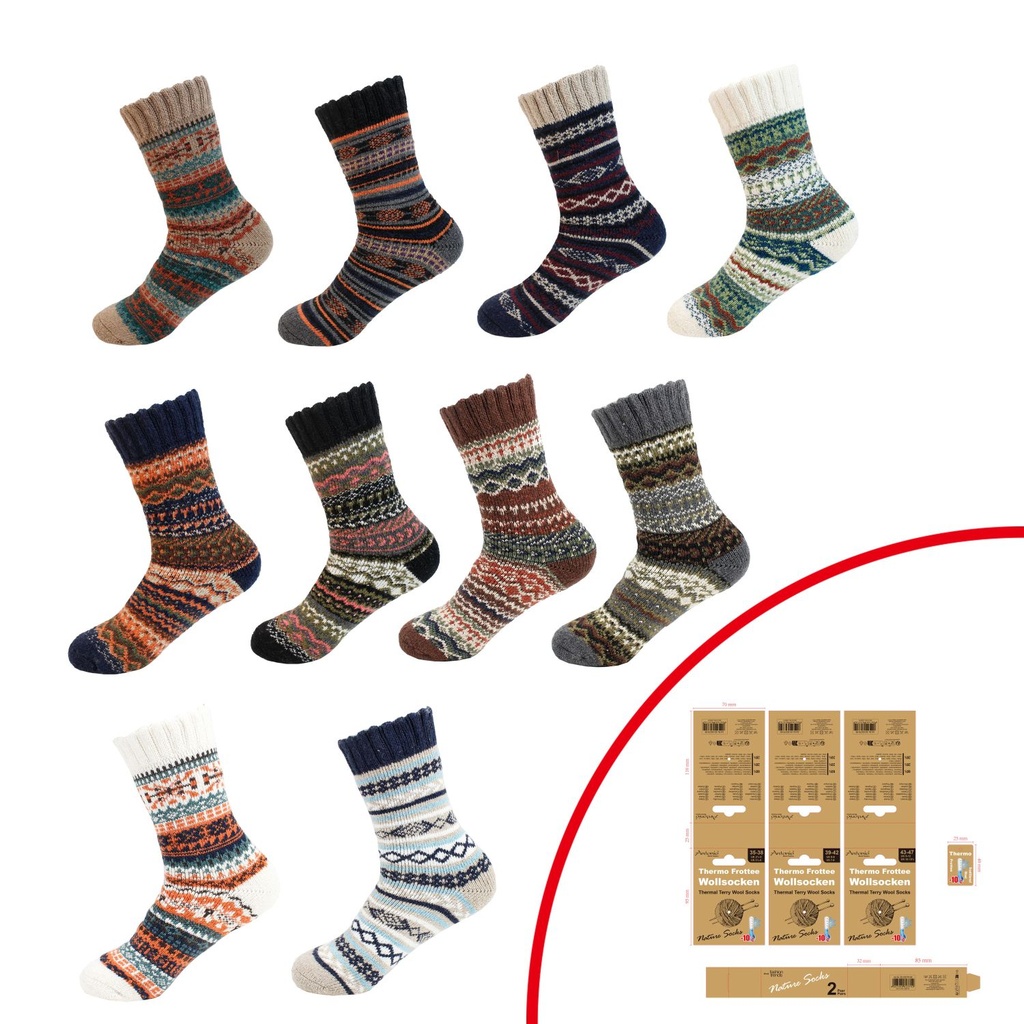 [83.00278.99] 2er Pack Woll Socken Frotty Terry