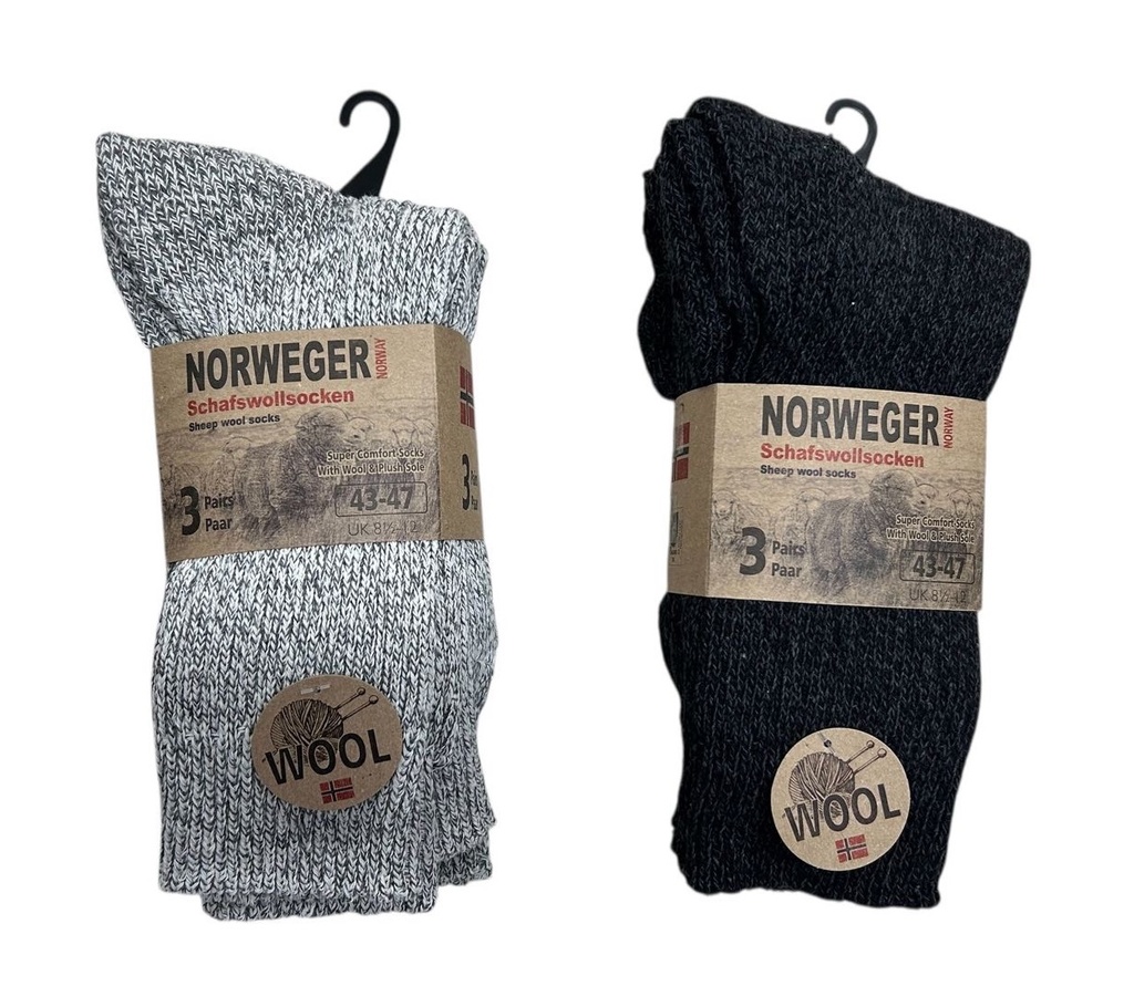 3er Pack Norwegerl Wollsocken