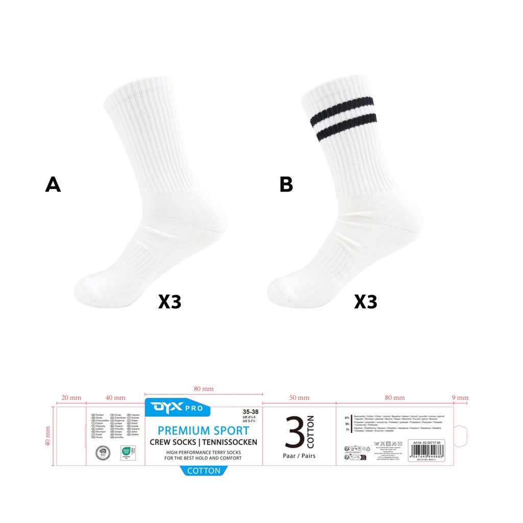 [82.00717.99] 3er Pack Tennissocken Premium Weiß