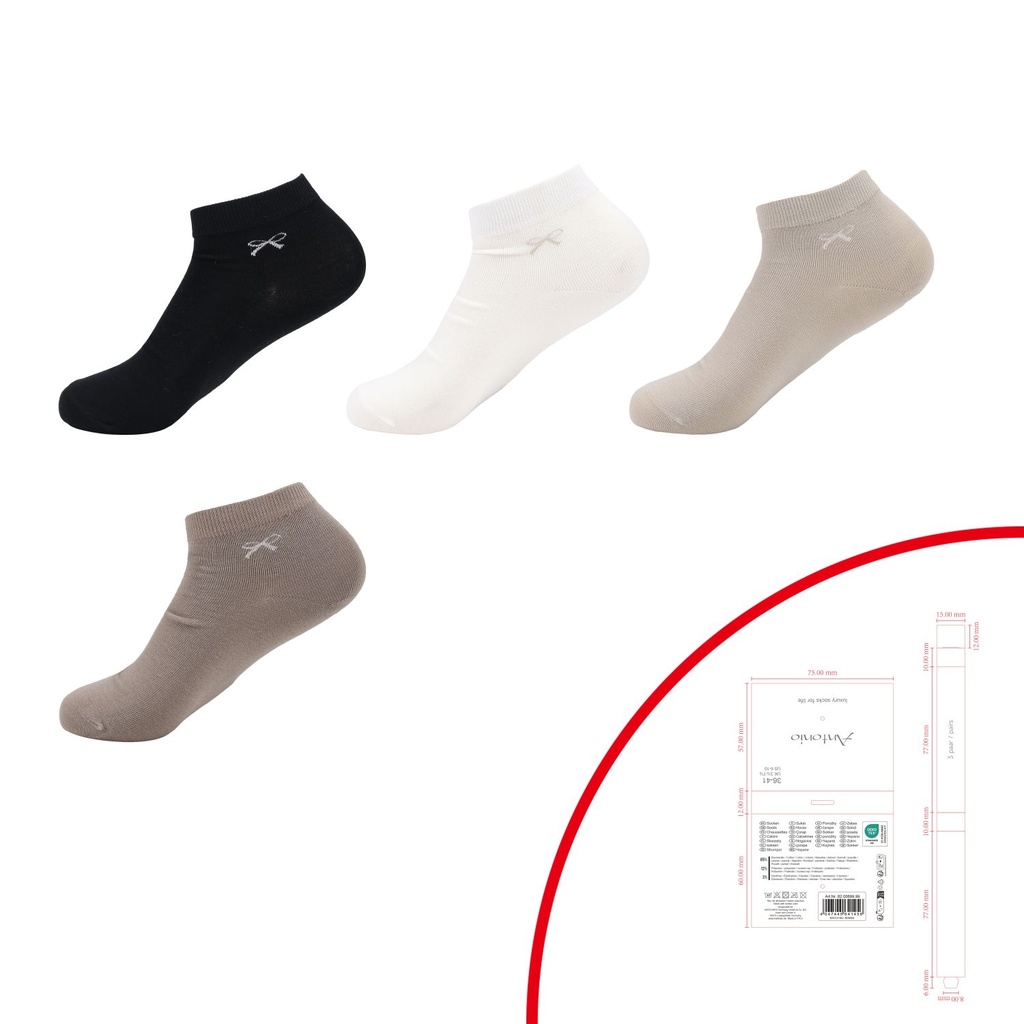 [82.00699.99] 3er Pack Damen Sneaker Mit Schleife
