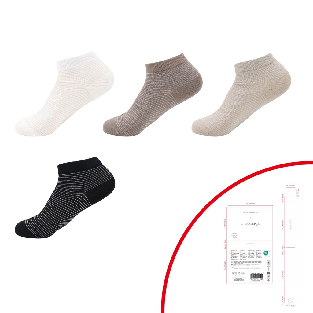 3er Pack Damen Sneaker Mit Streifen