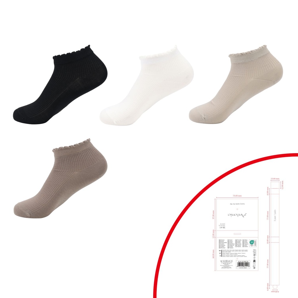 [82.00697.99] 3er Pack Damen Sneaker