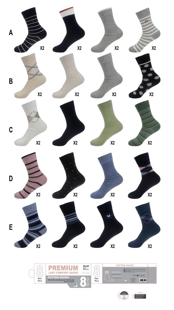 8er Pack Damen Lange Socken