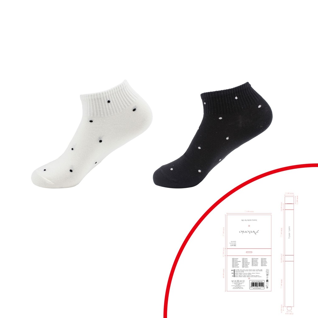 [82.00625.99] 3er Pack D.Premium Sneaker Socken Pünktchen
