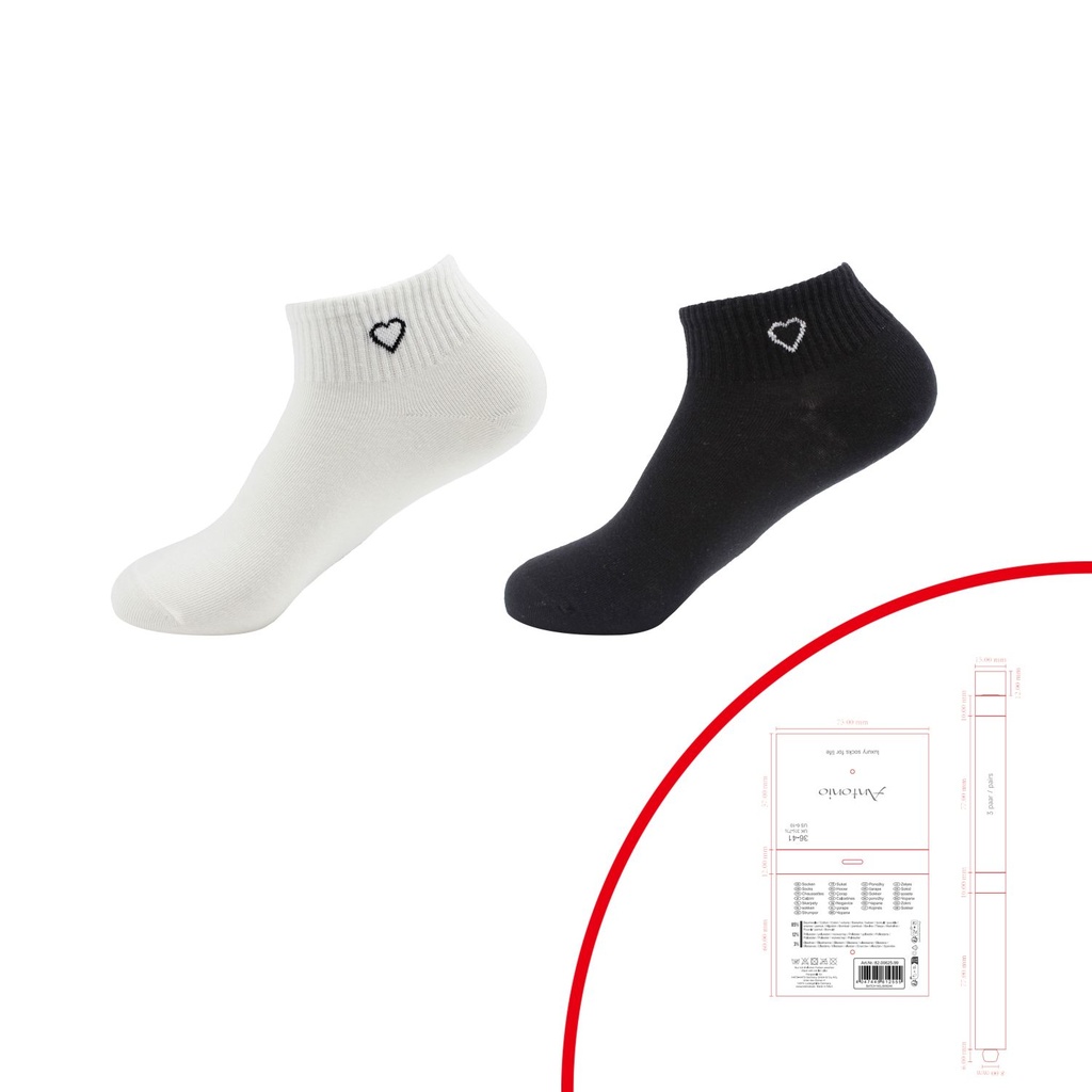 3er Pack D. Premium Sneaker Socken Herz