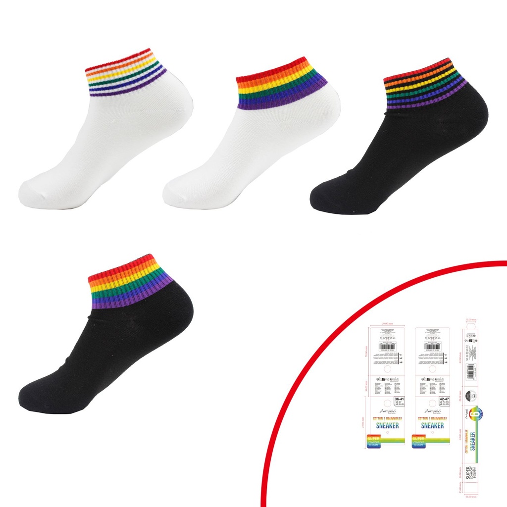 [82.00613.99] 6er Pack Sneaker Rainbow