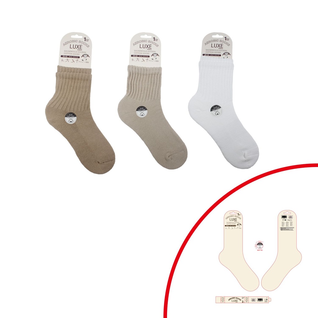 [82.00596.99] 2er Pack Damen Aerobic Socken Cotton -Basic Edition2-