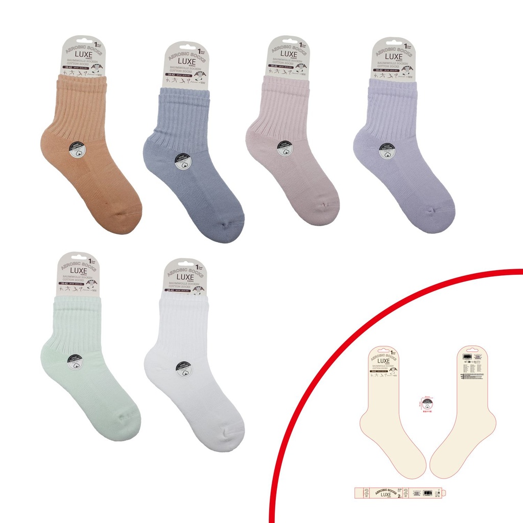 2er Pack Damen Aerobic Socken Cotton -Fashion Edition-