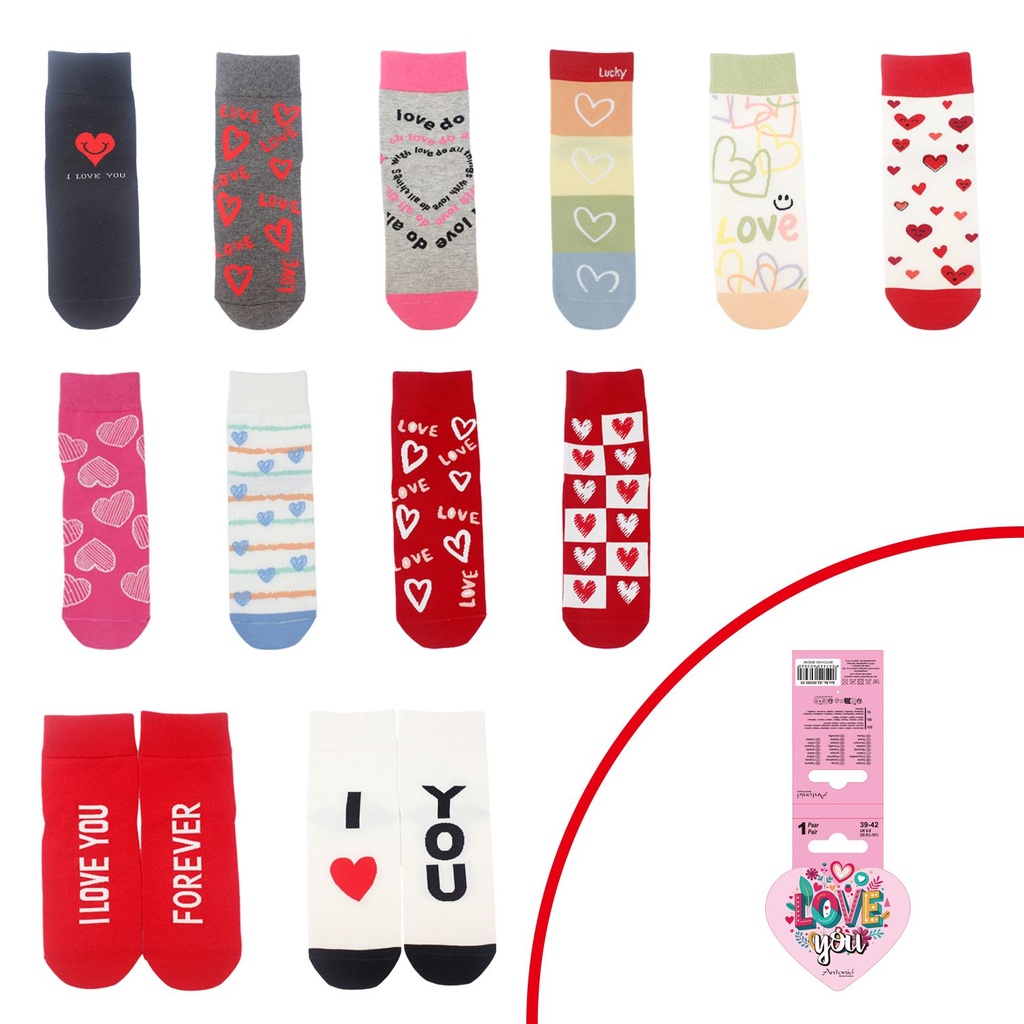 [82.00589.99] Damen Kurzschaft Socken Love Kollektion
