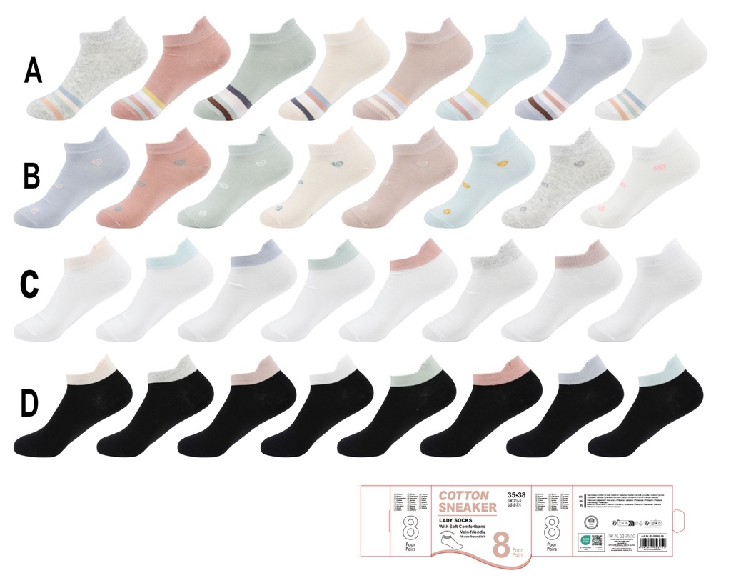 8er Pack Damen Sneaker