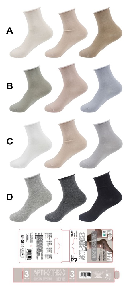 [82.00583.99] 3er Pack Damen Anti Stress Socken Cotton -Fashion Edition-
