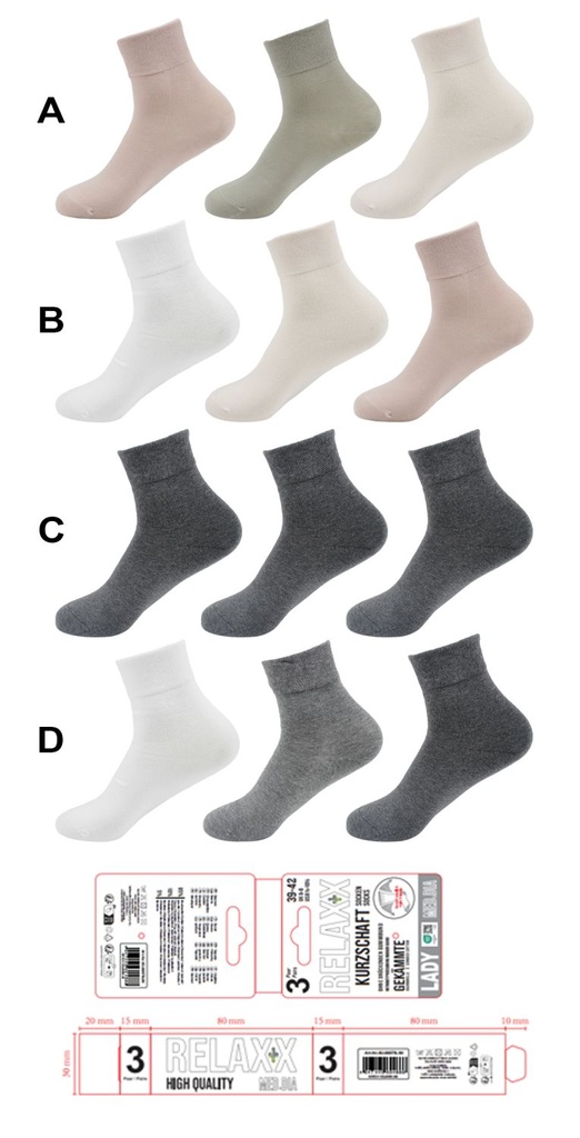 [82.00578.99] 3er Pack Damen RELAXX Socken Cotton -Fashion Edition-