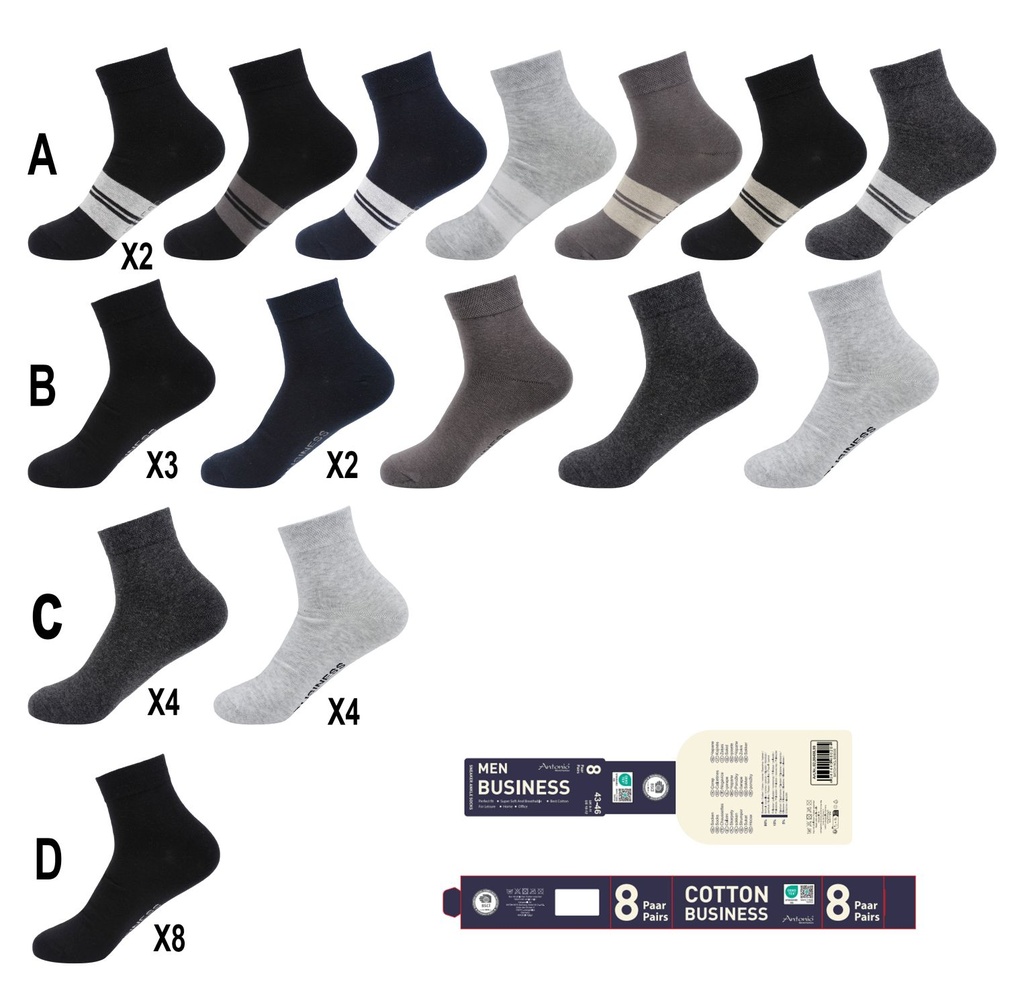 8er Pack Herren Socken Business