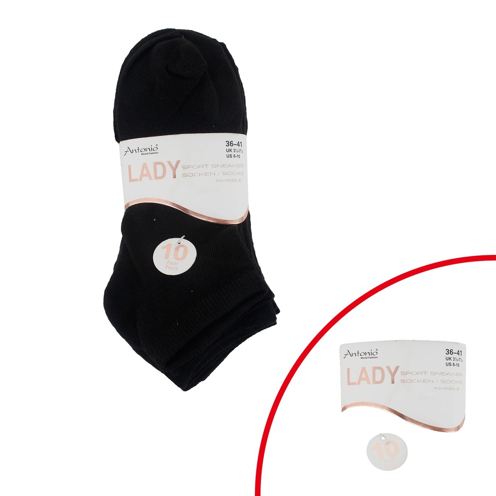10er Pack Damen Sneaker Socken