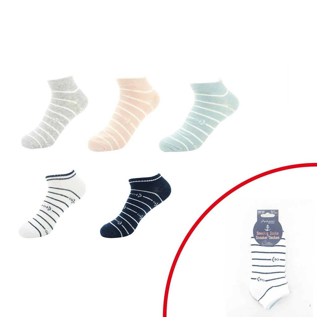 3er Pack Damen Sneaker Anker Mit Streifen 82.00305