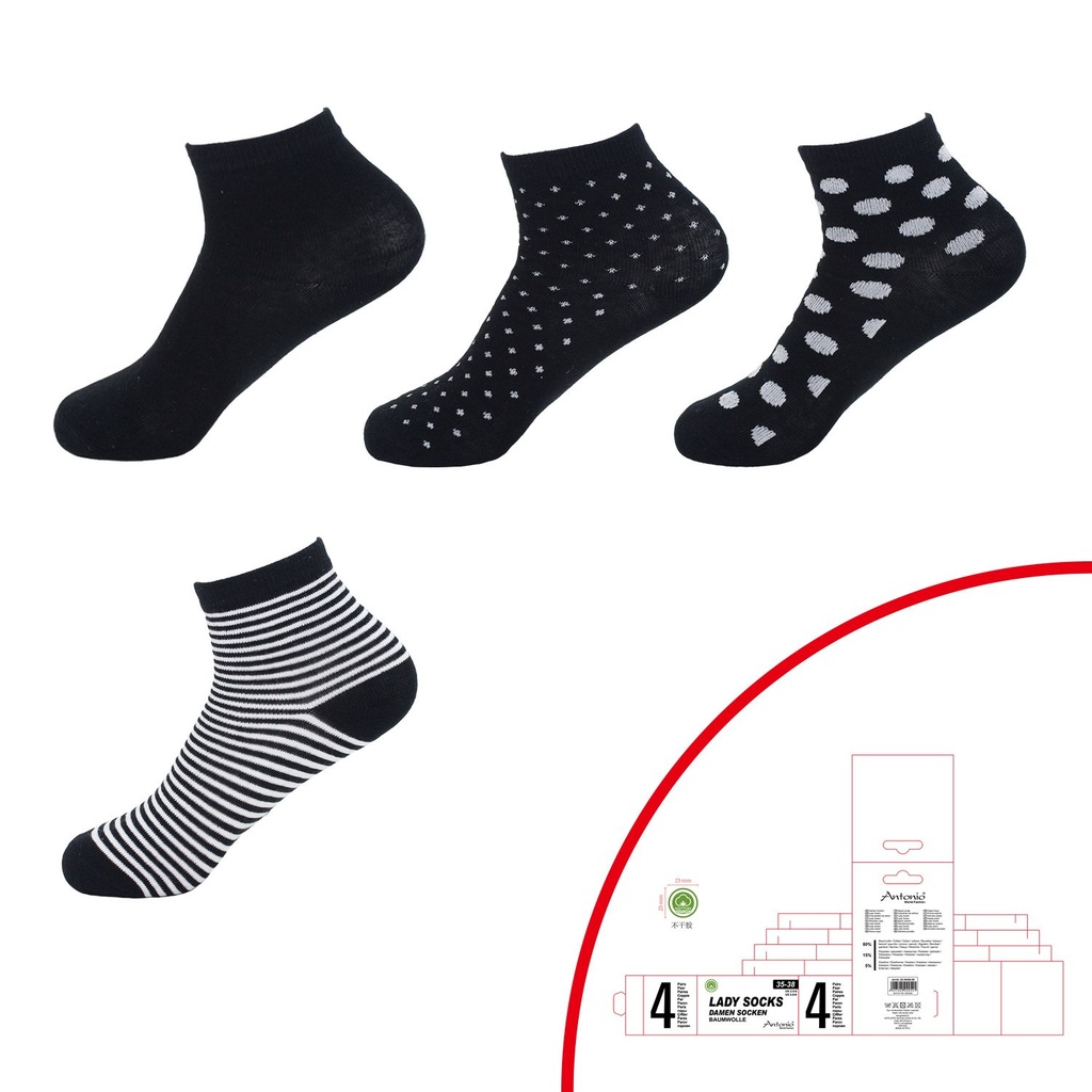 4er Pack Damen Socken Lang