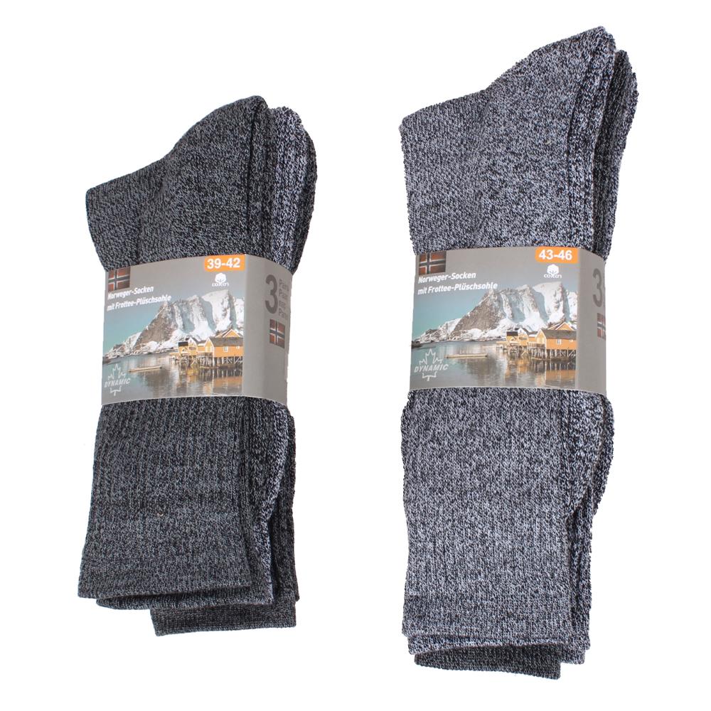 [82.00074.99] 3er Pack Unisex Norweger Socken Mit Frottee