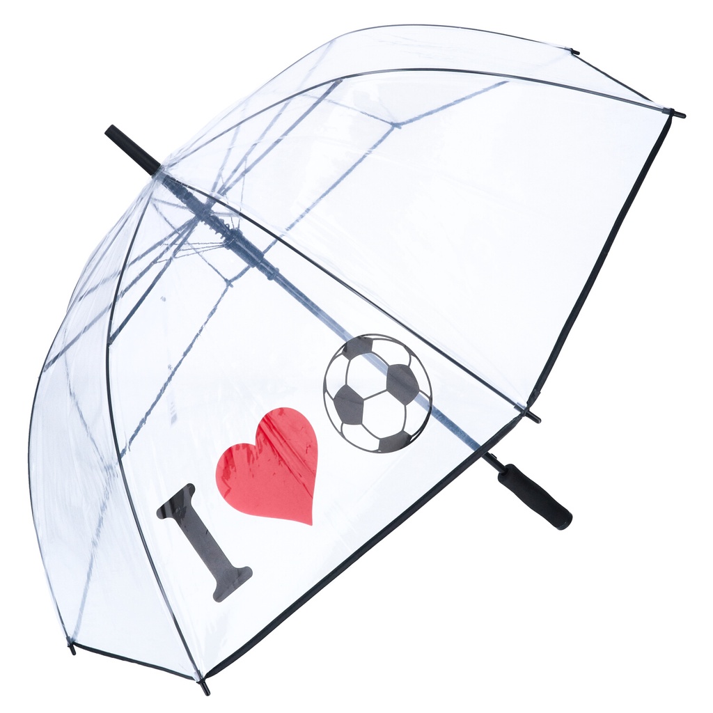 Regenschirm "I Love Football" Transparent