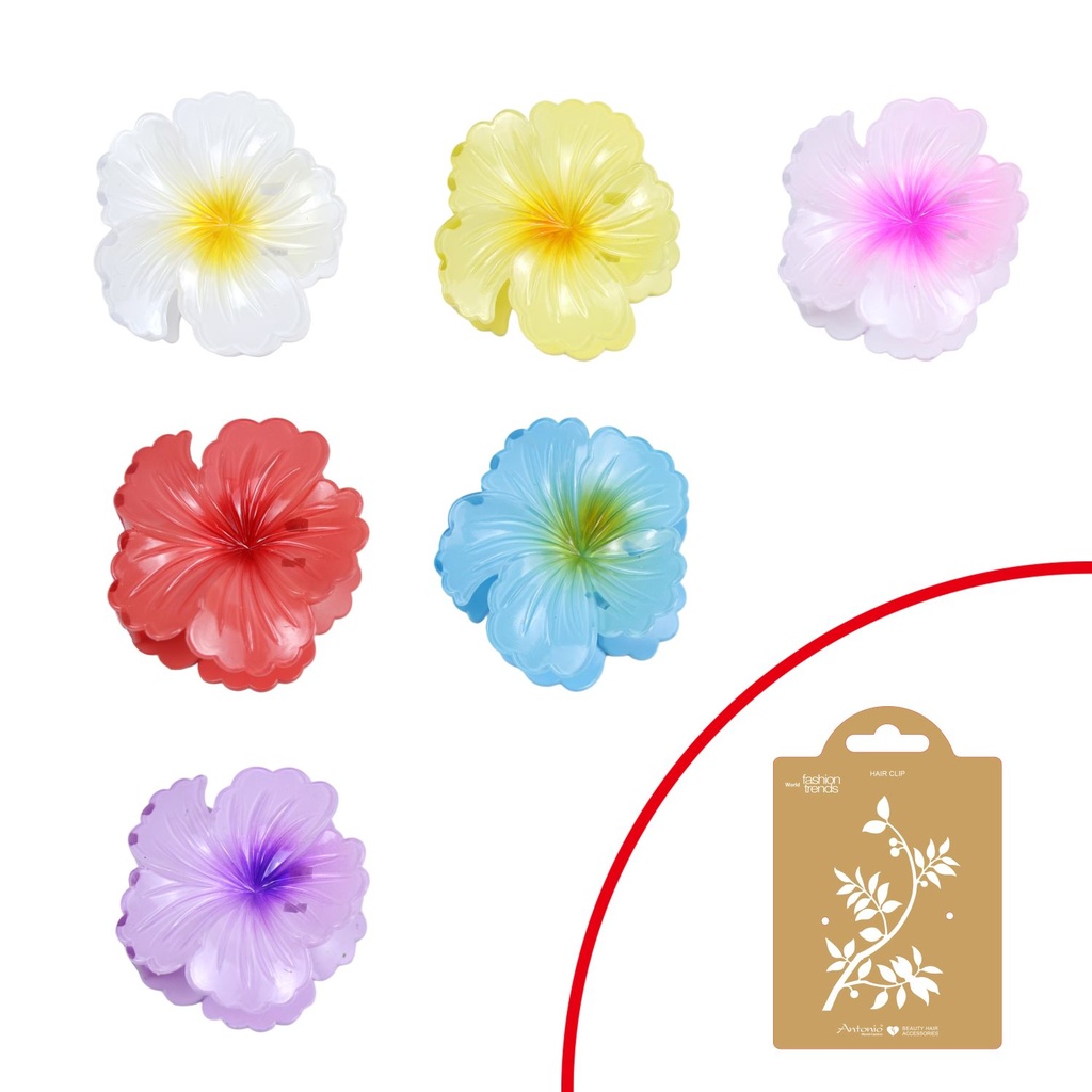 Haarklammer Große Bunte Hawaii Blume