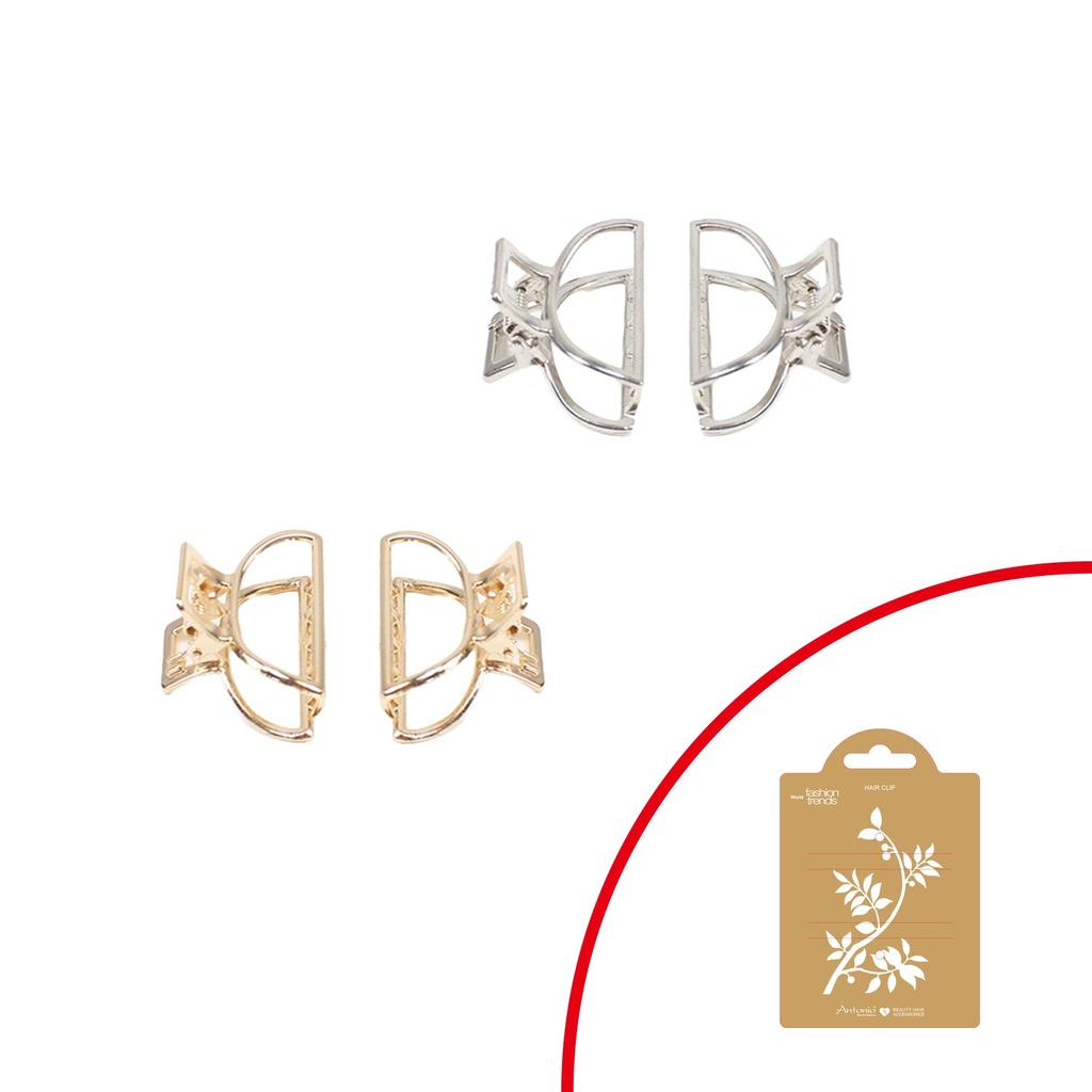 2er Set Haarklammer Metal Klein Runde