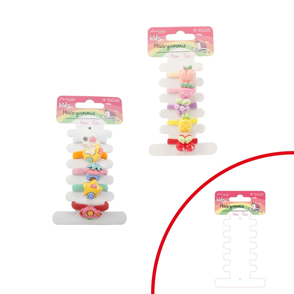 5er Pack Kinder Haargummis Früchte