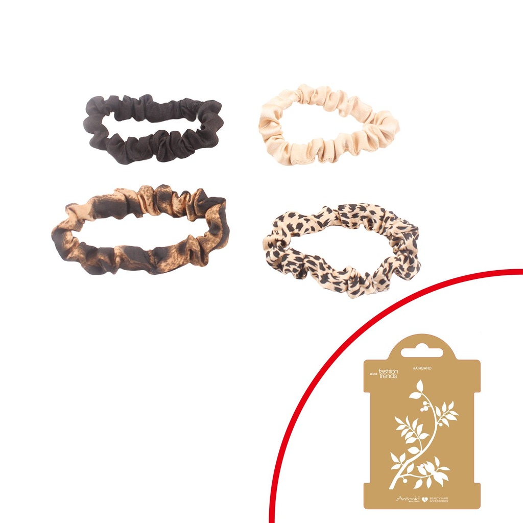 4er Pack Haargummis Slim Elegant