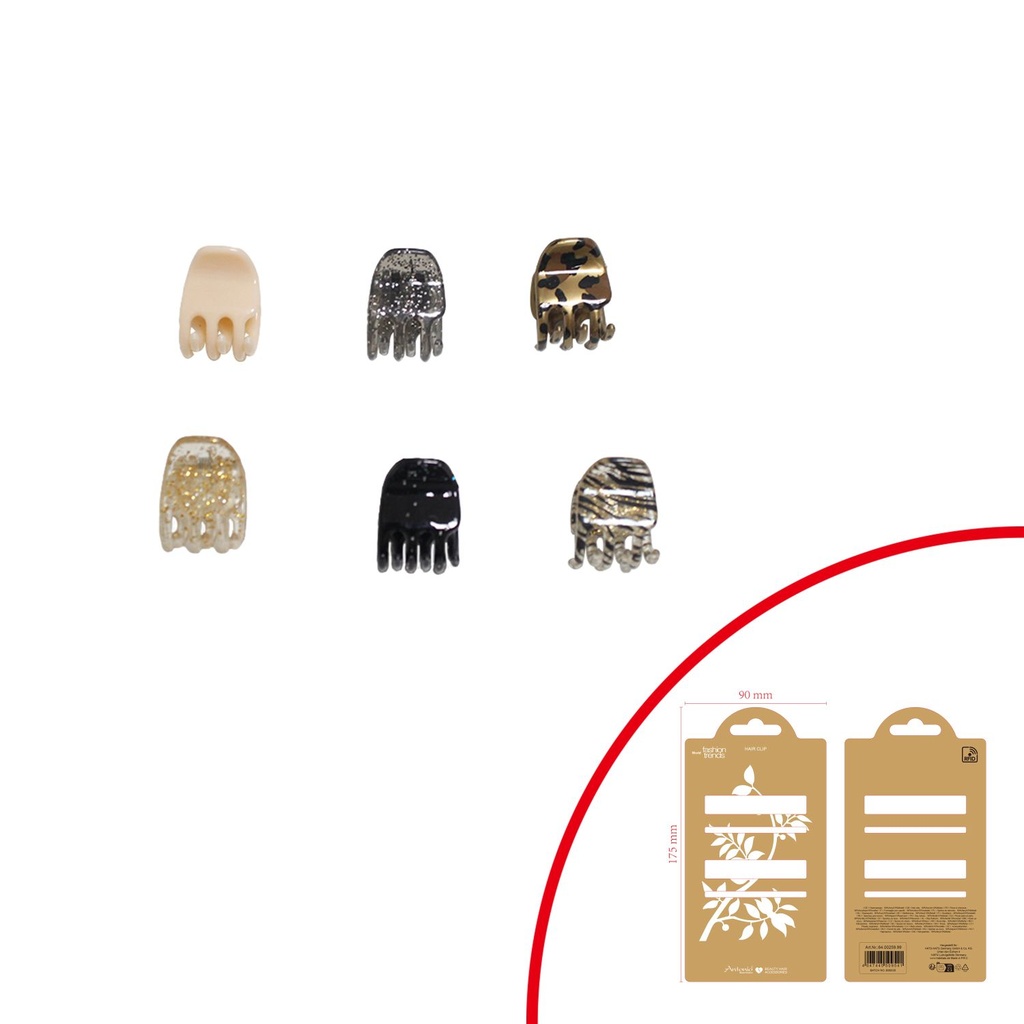 [64.00259.99] 6er Pack Haarklammern Mini