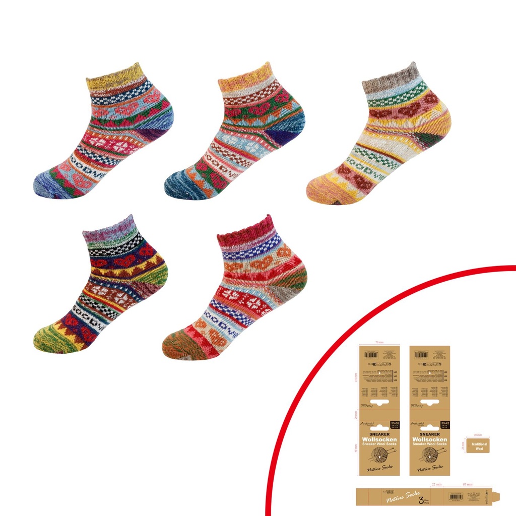 3er Pack Winter Wollsocken Nature