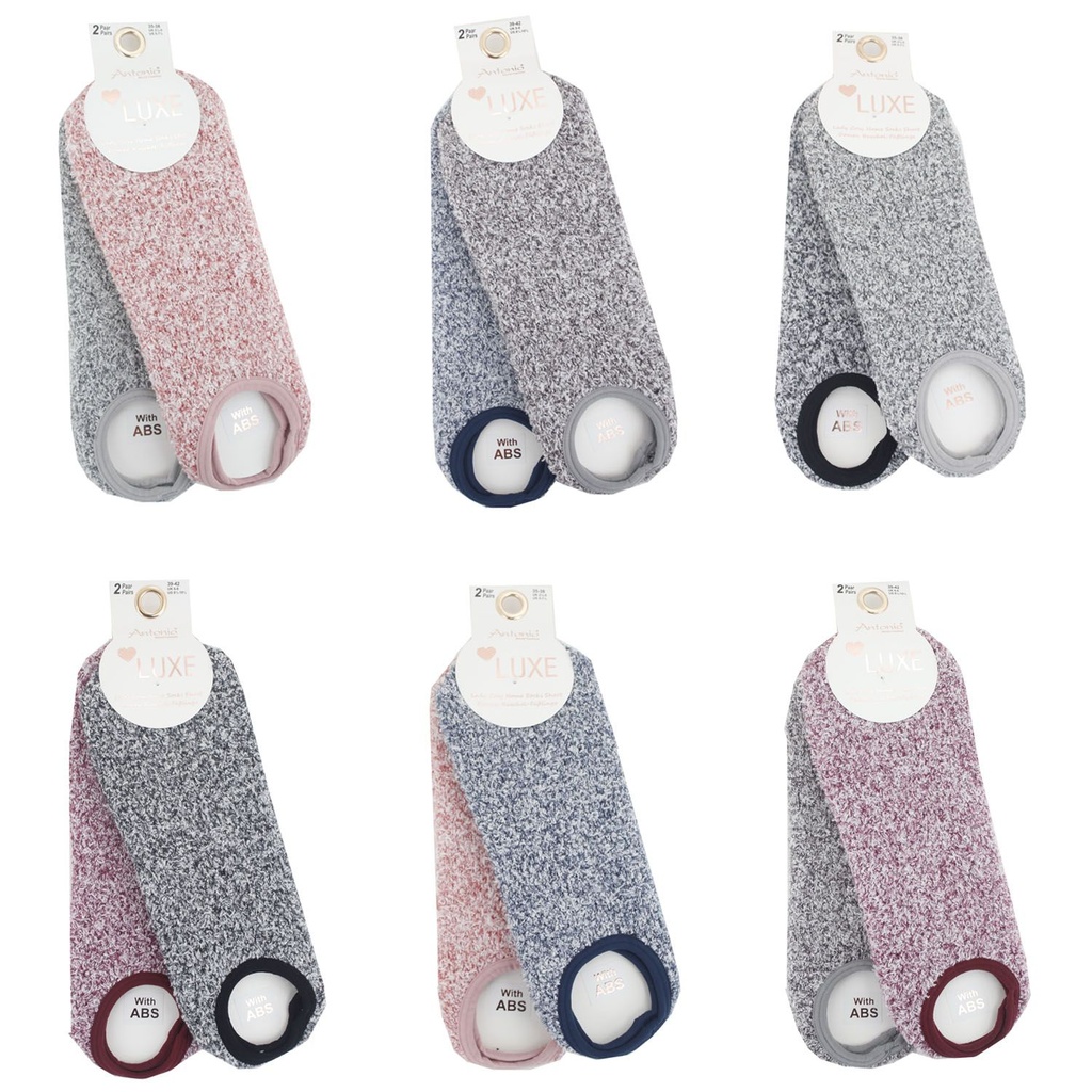 2er Pack Damen Kuschel-Füßlinge mit ABS
