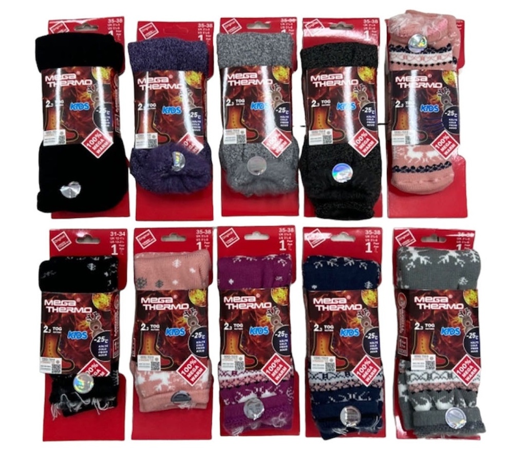 Kinder Mega Thermo Socken Gemischt