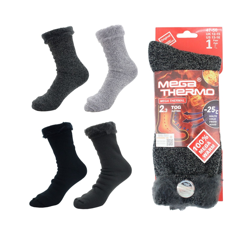 Herren Mega Thermo Socken Meliert