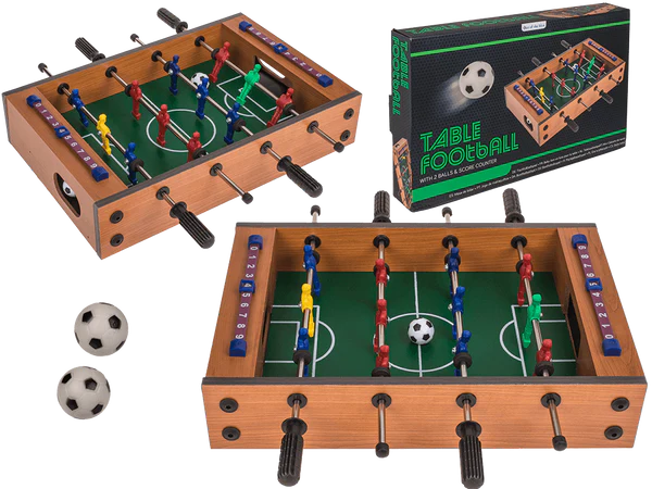 Holz-Tischfußballspiel, Kicker, ca. 33 x 21 cm,