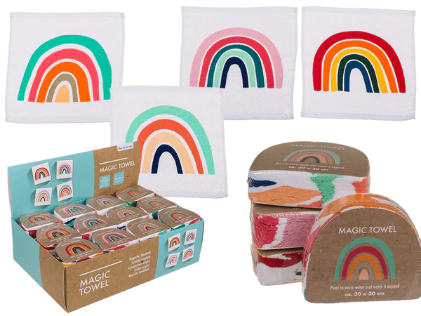 [OOTB-31/3096] Magisches Baumwoll-Handtuch, Regenbogen,