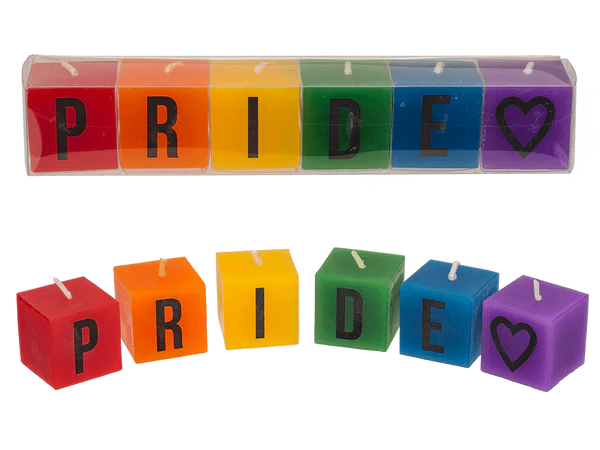 Kerzenblock mit Schrift, Pride, ca. 3 x 3 cm,