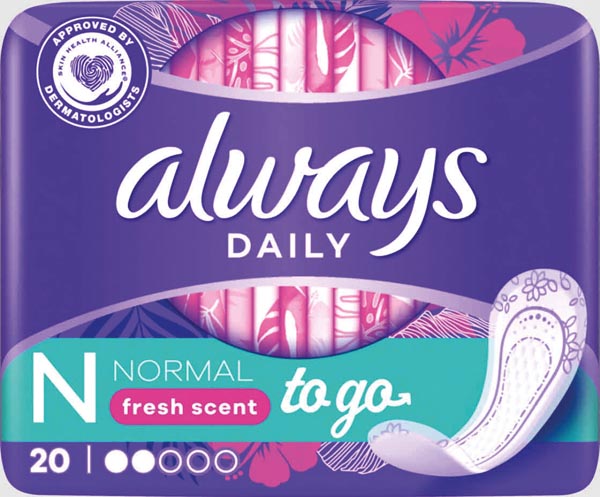 Always Slipeinlagen Daily Fresh Normal to go 20