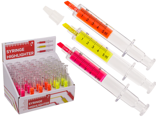 Textmarker, Spritze, ca. 14 cm,