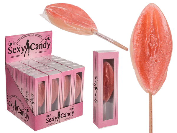 [OOTB-61/2212] Süßwarenlolli, Vagina, mit Erdbeergeschmack,