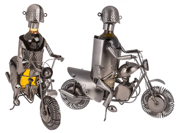 Metall-Flaschenhalter, Motorradfahrer II,