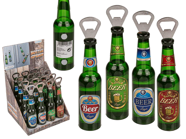 Metall-Flaschenöffner mit Magnet, Bierflasche,