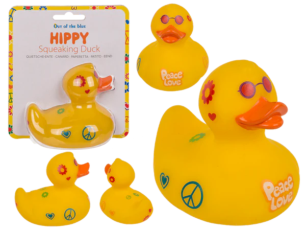 Hippie Quietsche-Ente, ca. 10 cm,
