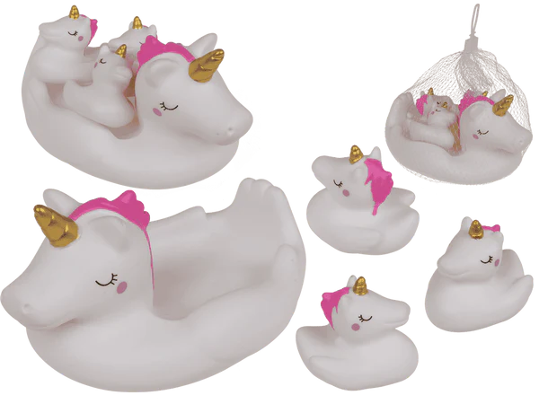 Quietsche-Enten Set, Einhorn, 16 x 11 cm,