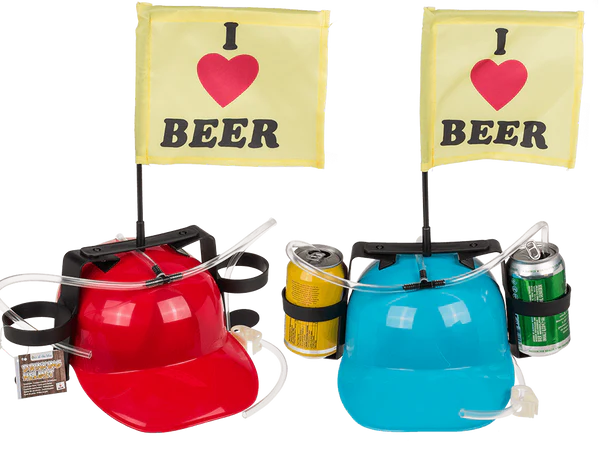 Trinkhelm, I Love Beer mit Fahne,